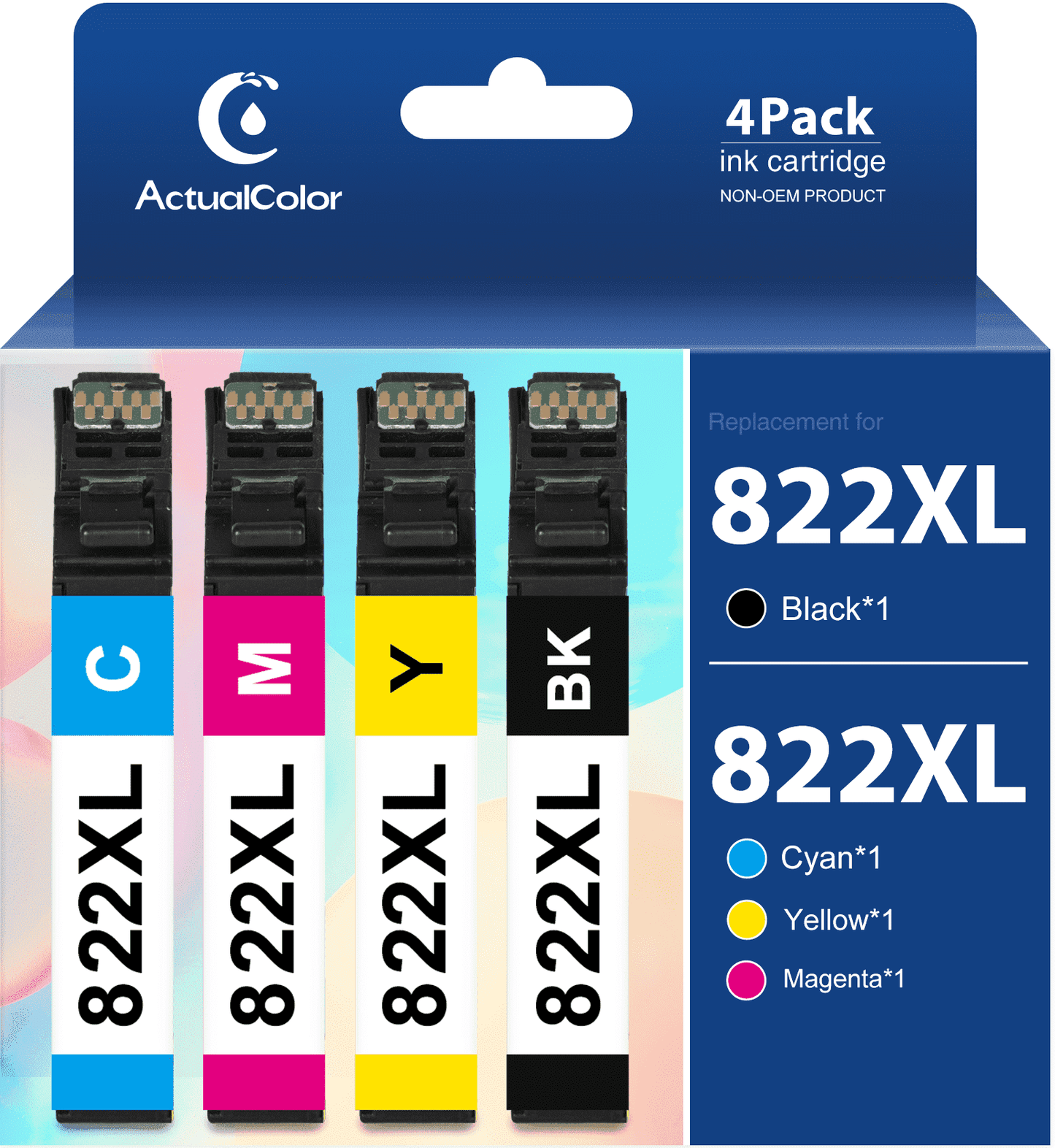 822XL Ink Cartridge for Epson 822 Ink for 822 XL Epson Ink for Epson 822XL Ink Cartridge Printer, 4-Pack