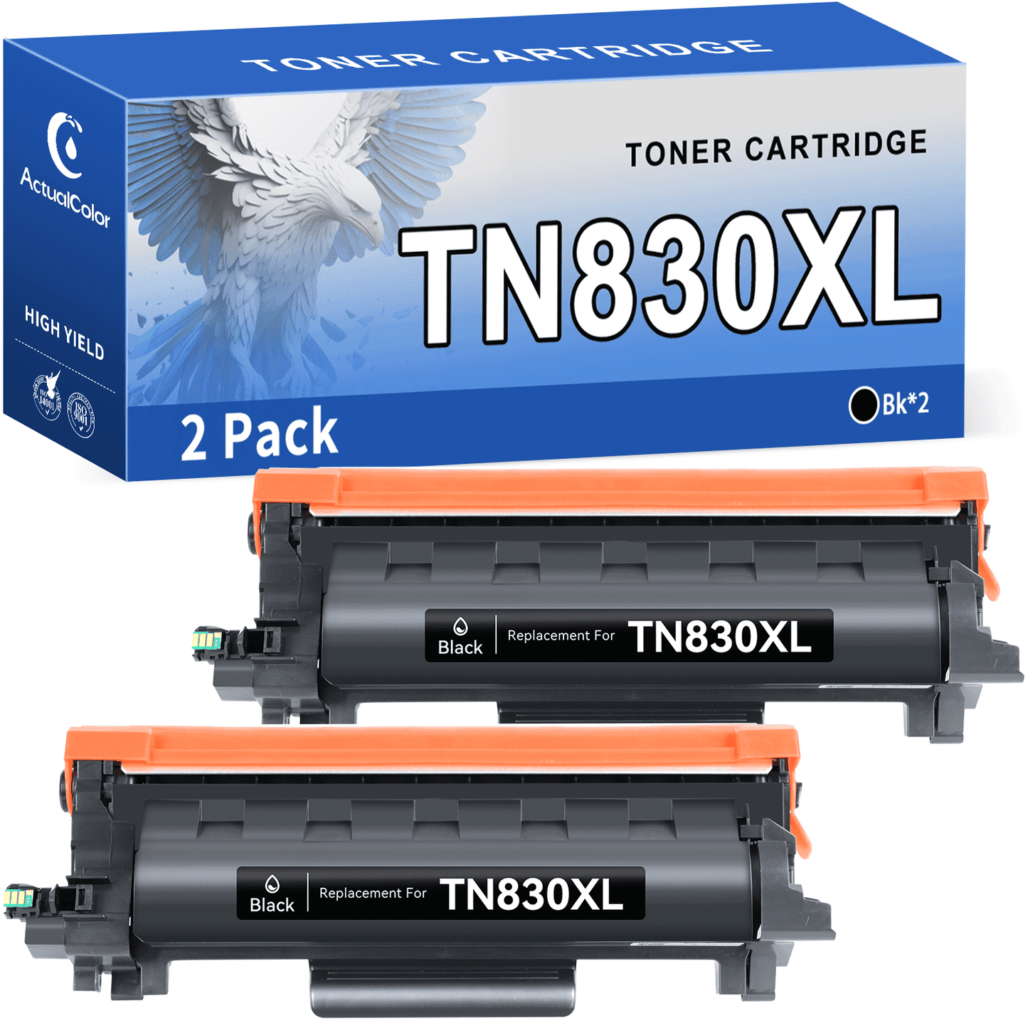 TN830XL TN830 Toner Cartridges Compatible for Brother TN-830XL TN-830 for Brother DCP-L2640DW HL-L2480DW MFC-L2807DW MFC-L2820DW MFC-L2820DWXL Printer(2 Pack)
