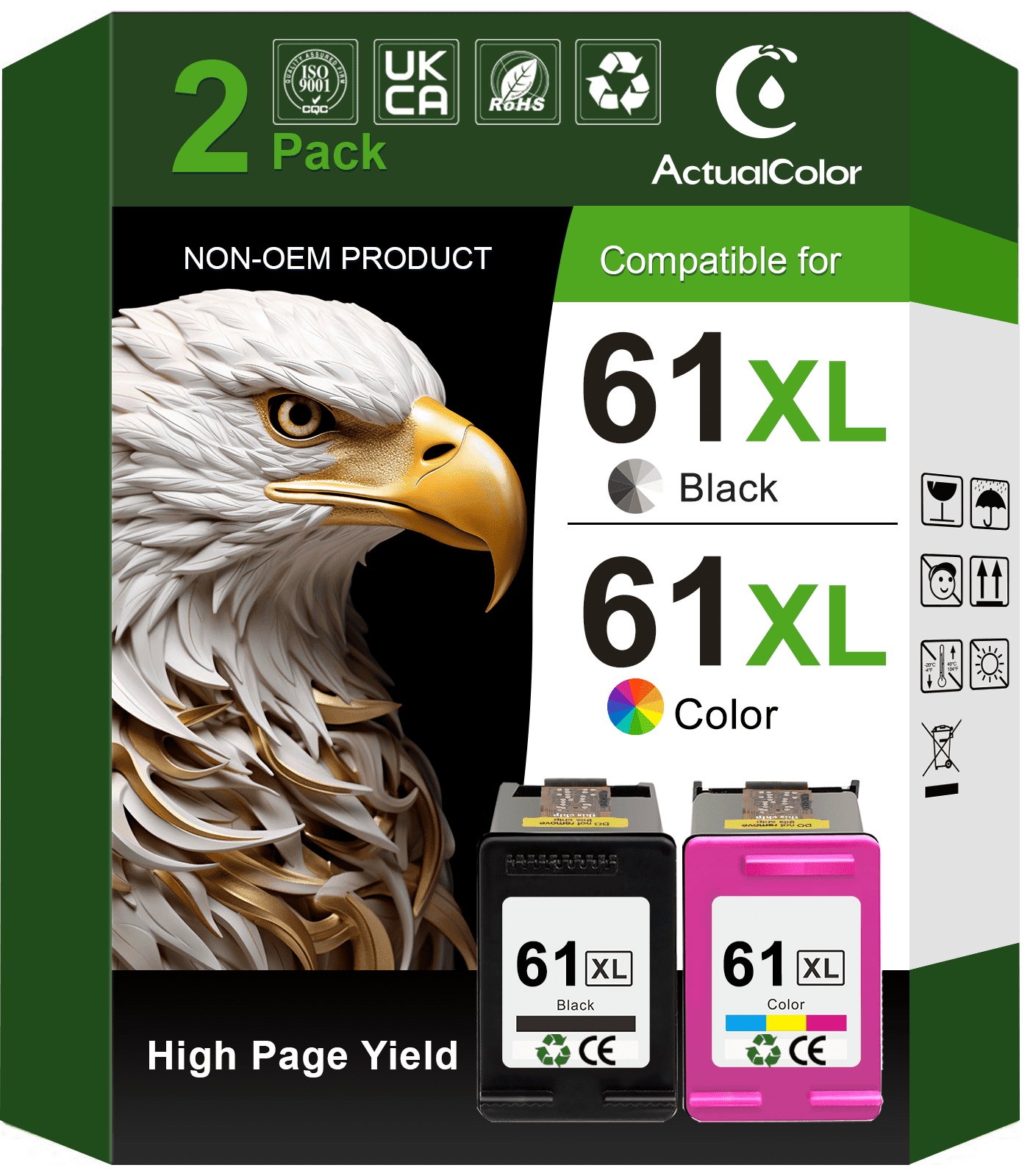 61 Ink Compatible for HP 61XL Ink Cartridge Combo Pack for HP Printer Ink 61 ( Black and Tri-Color£©
