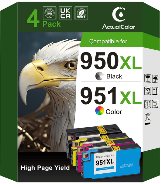 950XL 951XL Ink Compatible for HP 950 and 951 Ink Cartridges for OfficeJet Pro 8600 8610 8620 Printer, 4 Pack