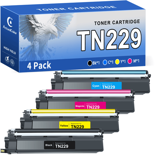 TN229 TN-229 229 Toner Cartridge Compatible for Brother TN229XL TN-229XL Work for Brother HL-L3280CDW HL-L3220CDW MFC-L3720CDW MFC-L3780CDW HL-L3300CDW Printer, 4-Pack