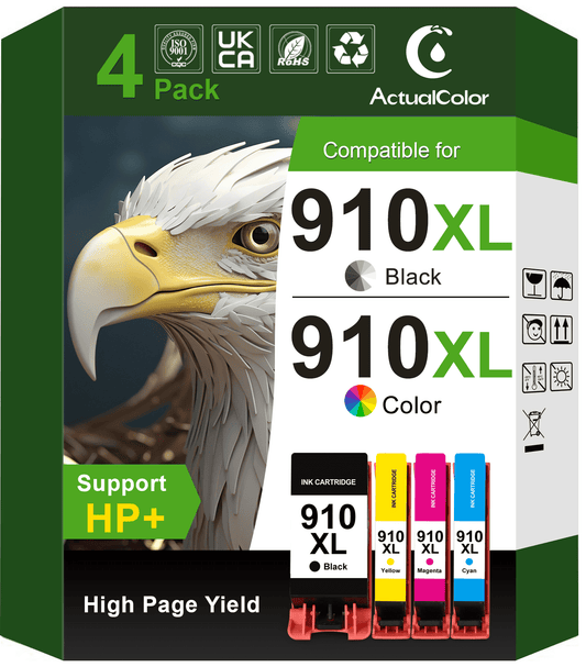910XL 910 XL Ink Cartridge Compatible for HP 910XL 910 Combo Pack for HP OfficeJet 8010e 8012e 8014e 8015 8015e 8010 8018 8022 8022e Pro 8020 8020e 8024e 8025 8025e Printer (4-Pack)