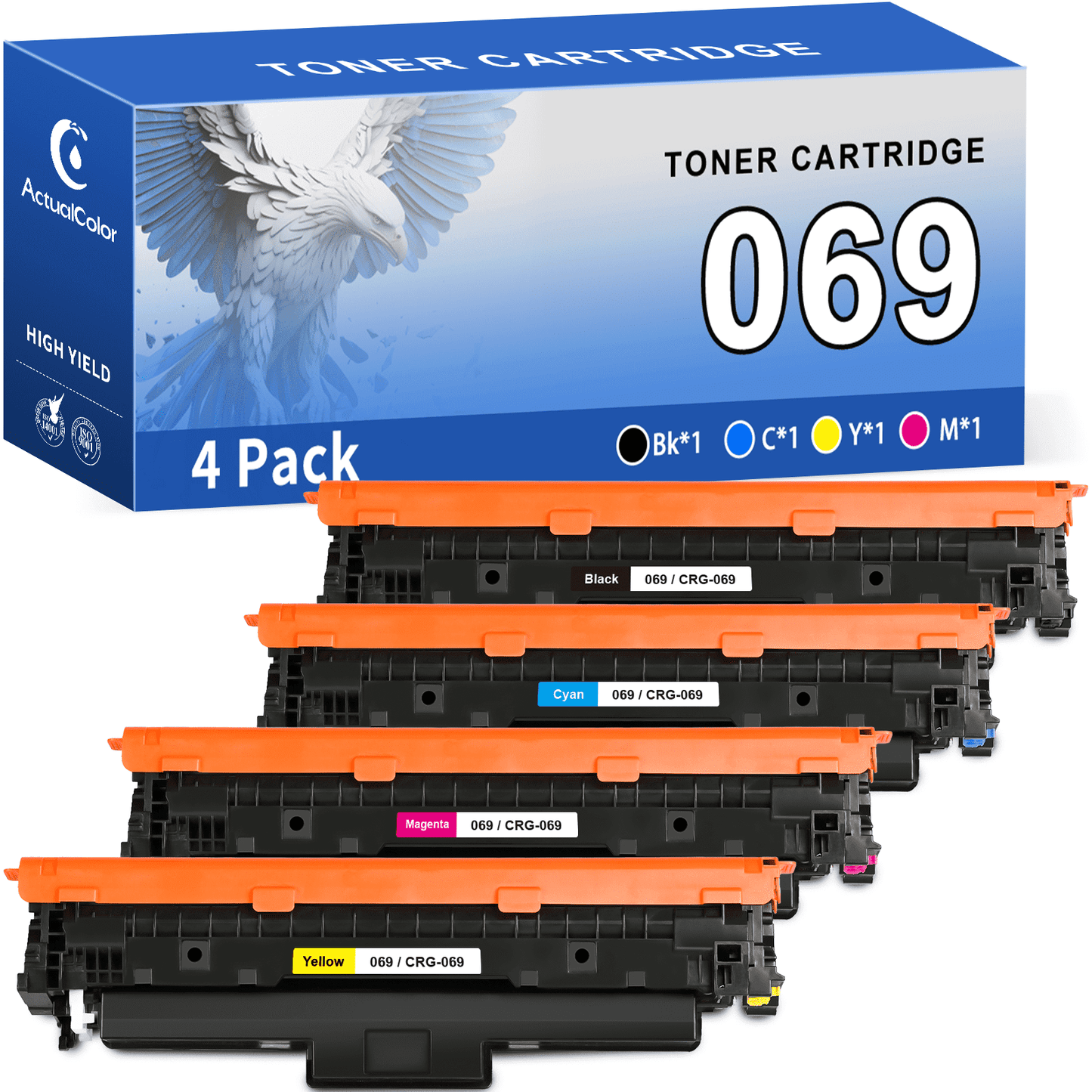 069 069A Toner Cartridge With Chip Compatible for Canon Cartridge 069 CRG069 imageCLASS MF753Cdw MF752Cdw MF751Cdw LBP673Cdw LBP674Cx LBP674Cdw MF756Cx, 4-Pack