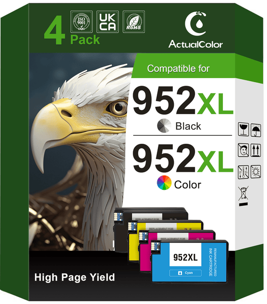 952XL Ink Cartridges Compatible for HP 952 Ink Cartridges Combo Pack for HP Officejet Pro 8710 7740 7720 8720 Printer, 4-Pack