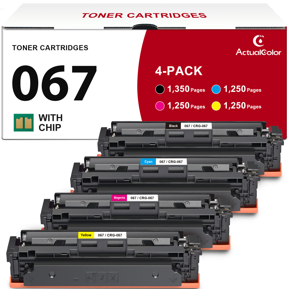 067 Toner Cartridge Compatible for Canon 067H CRG-067 Work with MF656Cdw LBP633Cdw, 4Pack