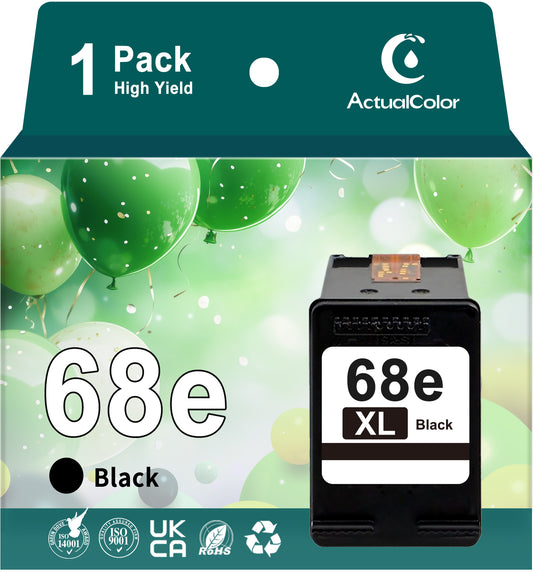 68 Ink Cartridge Compatible for HP 68 Ink Cartridges for Envy 6552e 6555e 6155e 6152e 6558e 6552e 6555e Printers, 1Black