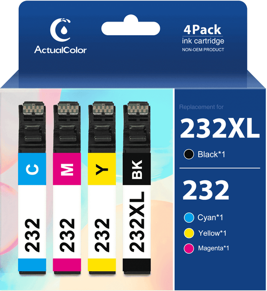 232XL Ink Cartridges for Epson 232 Ink Work for Epson Workforce WF-2930 WF-2950 Expression XP-4200 XP-4205 Printer (Black, Cyan, Magenta, Yellow,4-Pack)