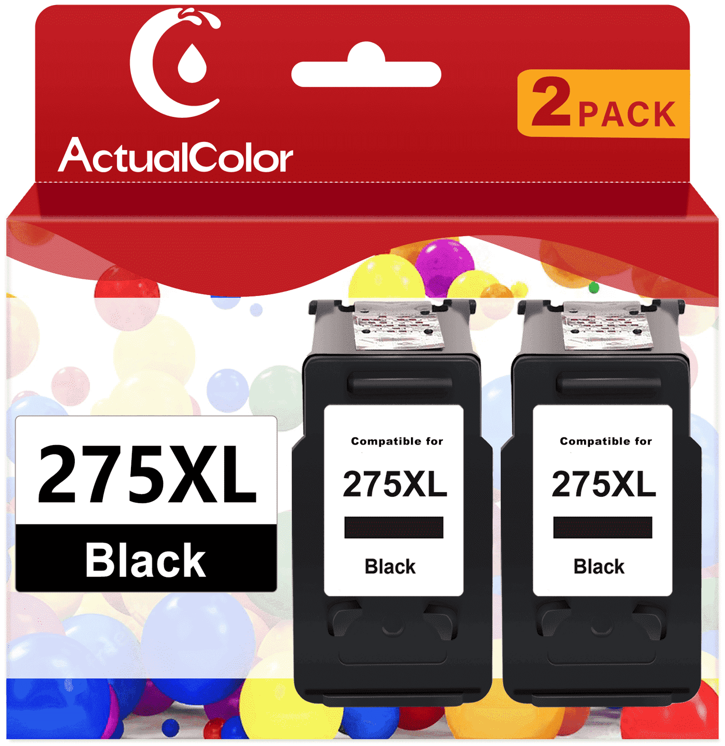 275XL Black Ink Cartridge for Canon Ink 275 for PIXMA TS3522 TR4720 TR4722 Printer, 2 Black