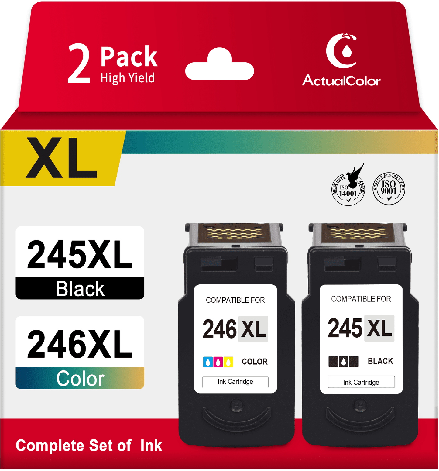 245XL 246XL Ink Cartridges for Canon Ink 245 and 246 for PIXMA MG2522 Printer( Black, Tri-Color)