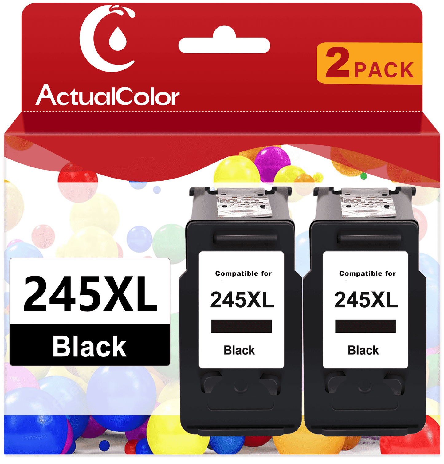 245XL Black Ink Cartridge for Canon Ink 245 for MG2522 MX490 MX492 MG2520 Printer(2Black)