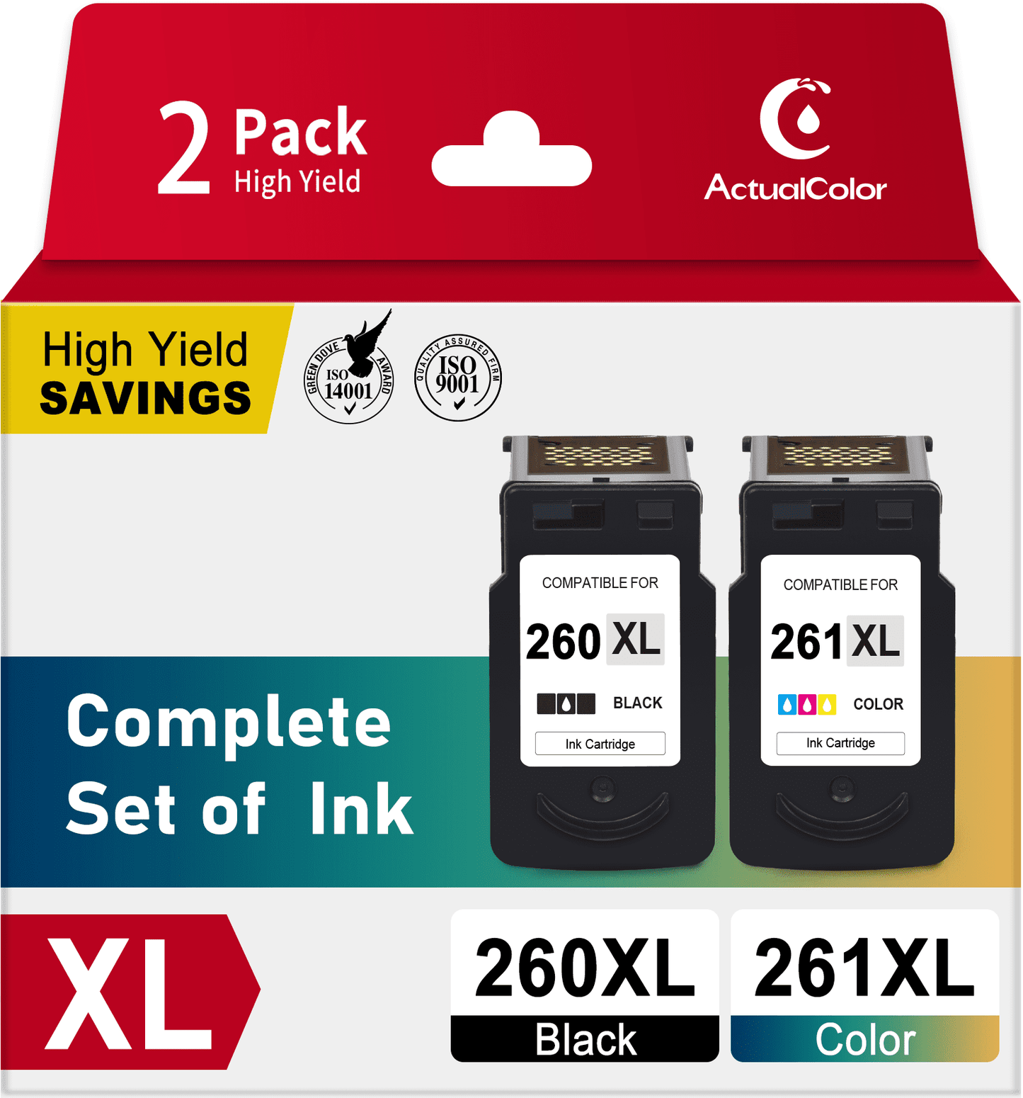 260 261 Ink Cartridge for Canon 260/261 Ink 260XL and 261XL for TS5320 TS6420 TR7020 Printer, 2 Pack