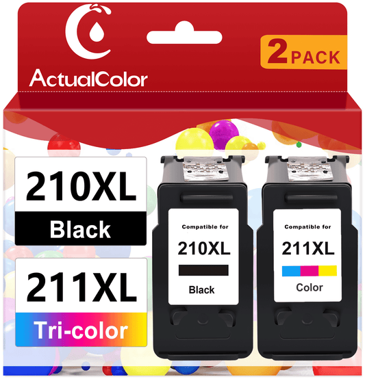 210 and 211 Ink Cartridge for Canon 210XL 211XL Combo Pack Printer ( Black, Tri-Color)